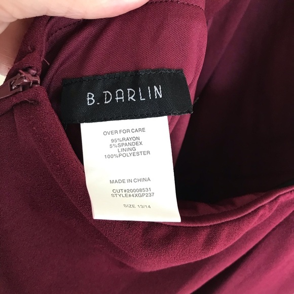 NWT B. Darlin Maroon Strappy Sheath Mini Dress - Picture 7 of 8